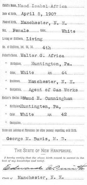new hampshire birth certificate 1907